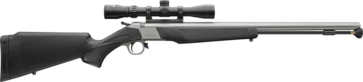 CVA Wolf V2 50 Caliber 24" Stainless Black Muzzleloader 3-9x32 Scope Package