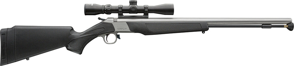 CVA Wolf V2 50 Caliber 24" Stainless Black Muzzleloader 3-9x32 Scope Package