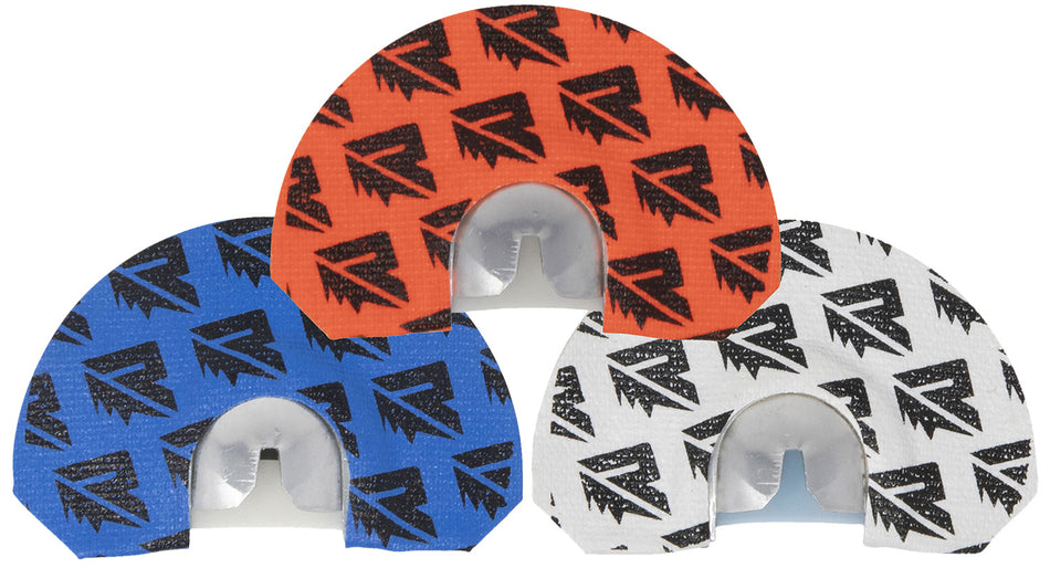Riven Rebel 3-Pack Elk Mouth Calls – Rosie, Tremor & RS1, White/Orange/Blue