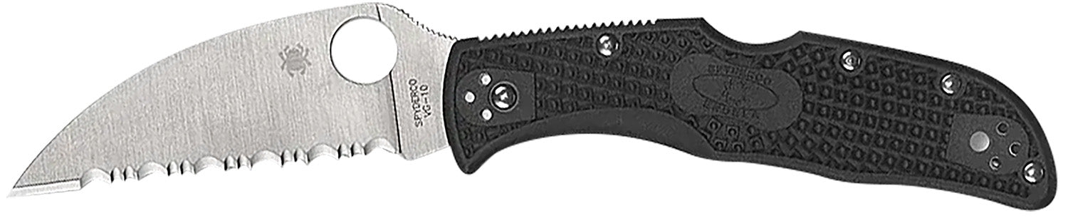Spyderco Endela Lightweight C243FPWCBK Folder, 3.40" Plain VG-10 Wharncliffe Blade, Black FRN Bi-Directional Handle