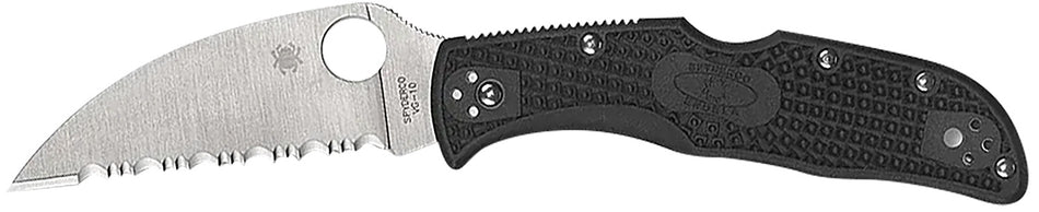 Spyderco Endela Lightweight C243FPWCBK Folder, 3.40" Plain VG-10 Wharncliffe Blade, Black FRN Bi-Directional Handle
