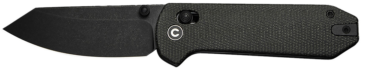 Civivi Yonder Folding Knife 2.88" Spey Point Black Stonewashed 14C28N Blade Dark Green Canvas Micarta Handle