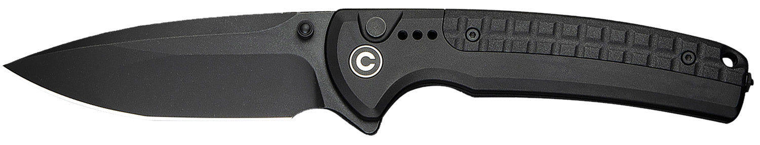 Civivi C22025D-1 Sentinel Strike II 3.70" Folding Knife, Black Stonewashed Nitro-V Steel, Black FRN Handle