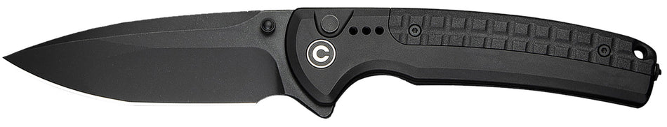 Civivi C22025D-1 Sentinel Strike II 3.70" Folding Knife, Black Stonewashed Nitro-V Steel, Black FRN Handle
