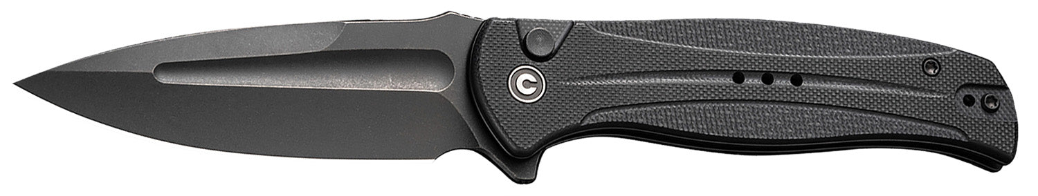 Civivi C23053-1 Incindie Folding Knife 3.48" Spear Point Black Stonewashed 14C28N Blade, Black Textured G10 Handle