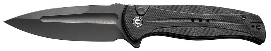 Civivi C23053-1 Incindie Folding Knife 3.48" Spear Point Black Stonewashed 14C28N Blade, Black Textured G10 Handle