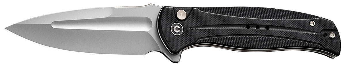 Civivi C23053-3 Incindie Folding Knife 3.48" Spear Point Stonewashed 14C28N Blade, Black Textured G10 Handle