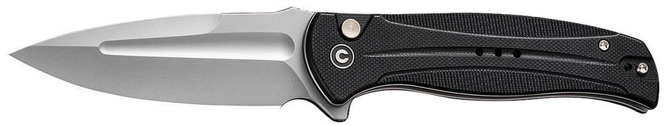 Civivi C23053-3 Incindie Folding Knife 3.48" Spear Point Stonewashed 14C28N Blade, Black Textured G10 Handle