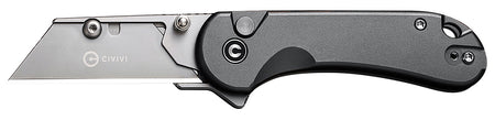 Civivi C23039B-4 Elementum Utility Knife, 6Cr13 Stainless Blade, Gray Aluminum Handle, Includes 3 Extra Blades & Nylon Pouch