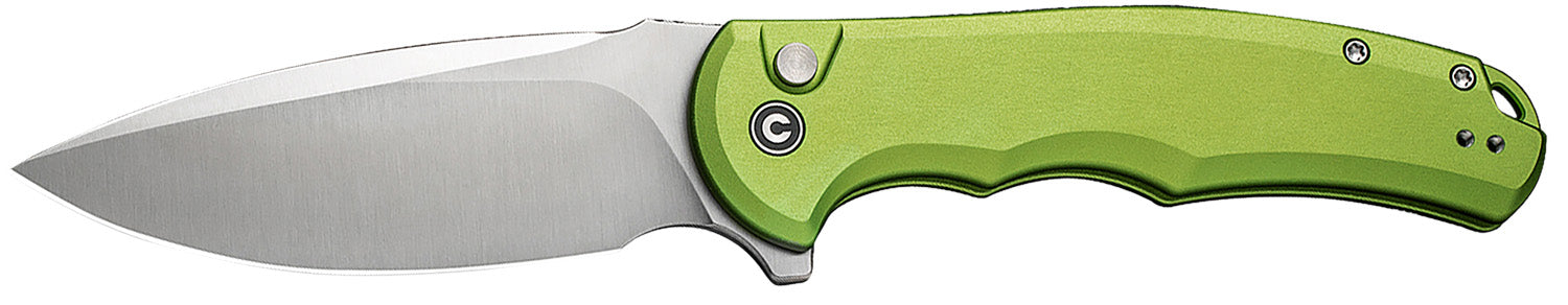 Civivi C18026E-3 Praxis Folding Knife 3.75" Drop Point Satin Nitro-V Blade, Lime Green Aluminum Handle