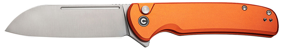 Civivi C20022B-2 Chevalier II EDC Folding Knife 3.47" Sheepsfoot Satin 14C28N Blade, Orange Aluminum Handle