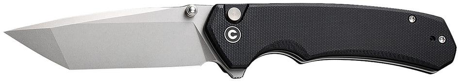 Civivi C19059C-1 Brazen Folding Knife 3.46" Tanto Stonewashed D2 Steel Blade, Black Textured G10 Handle