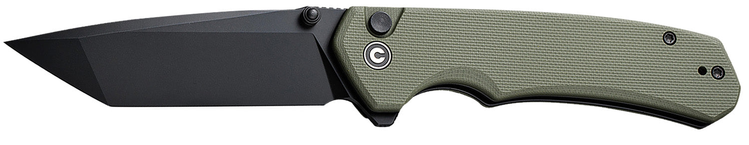 Civivi C19059C-2 Brazen Folding Knife 3.46" Black D2 Steel Blade, OD Green Textured G10 Handle