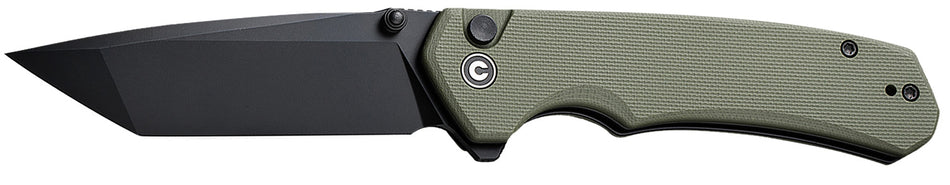 Civivi C19059C-2 Brazen Folding Knife 3.46" Black D2 Steel Blade, OD Green Textured G10 Handle