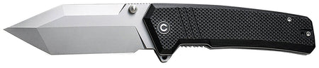 Civivi C23024-1 Bhaltair Folding Knife 3.98" Tanto Stonewashed 14C28N Steel Blade, Black Textured G10 Handle