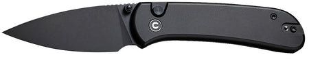 Civivi Qubit Folding Knife 2.98" Drop Point Black Stonewashed 14C28N Steel, Black Aluminum Handle