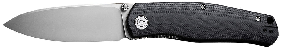 Civivi Sokoke EDC Folding Knife 3.35" Drop Point Bead Blasted 14C28N Steel, Black G10 Handle