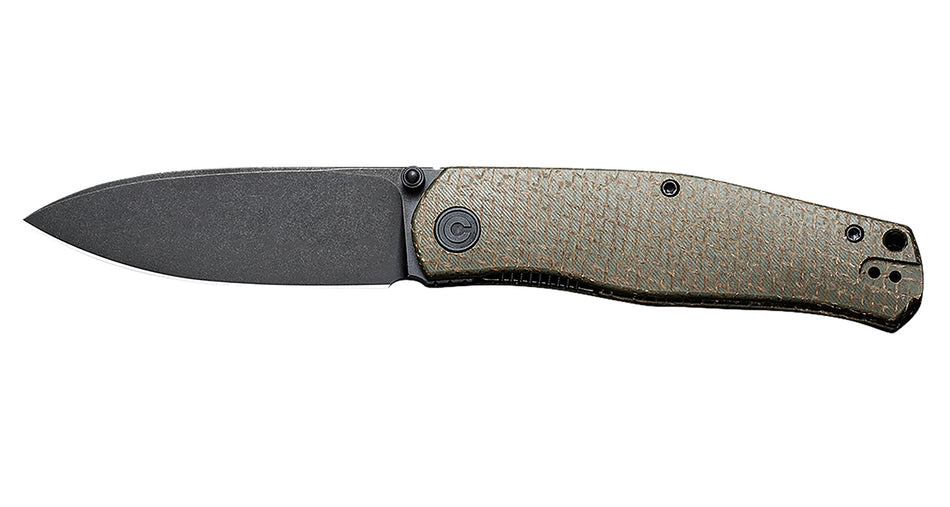 Civivi Sokoke EDC Folding Knife 3.35" Drop Point Stonewashed 14C28N Steel, Green Textured Micarta Handle