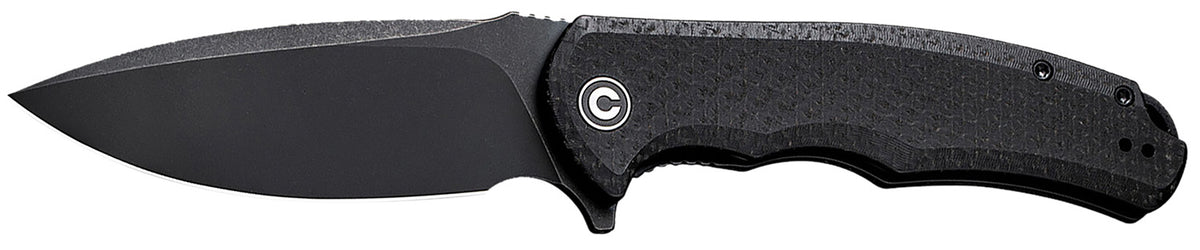 Civivi Praxis Folding Knife 3.75" Black Stonewashed 9Cr18MoV Steel, Black Micarta Handle