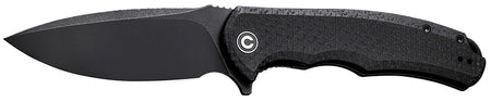 Civivi Praxis Folding Knife 3.75" Black Stonewashed 9Cr18MoV Steel, Black Micarta Handle