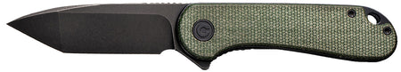 Civivi Elementum Tanto Folding Knife 2.96" Black Stonewashed D2 Steel, Green Micarta Handle
