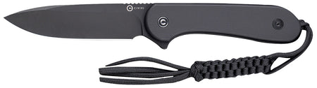 Civivi Elementum Fixed Knife 3.98" Black Stonewashed D2 Steel Blade, Black G10 Handle