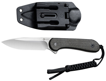 Civivi Elementum Fixed Knife 3.98" Satin D2 Steel Blade, Dark Green Micarta Handle