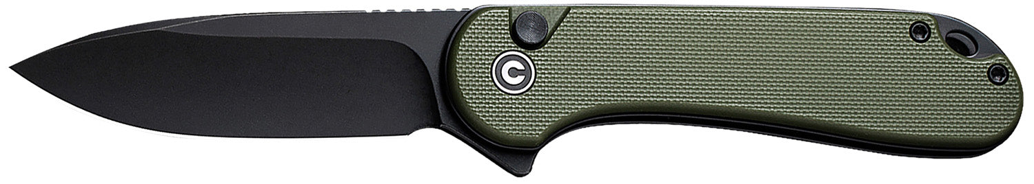 Civivi C18062P-3 Elementum II EDC Folding Knife 2.96" Drop Point Nitro-V Steel Black Stonewashed Blade OD Green Textured G10