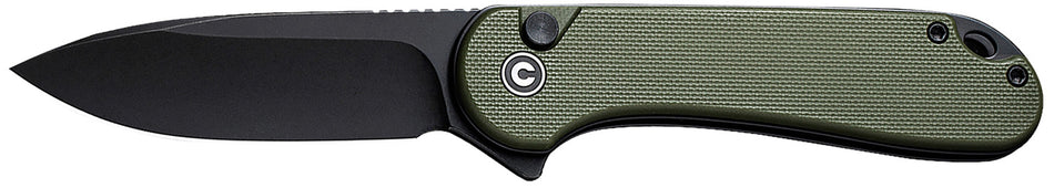 Civivi C18062P-3 Elementum II EDC Folding Knife 2.96" Drop Point Nitro-V Steel Black Stonewashed Blade OD Green Textured G10