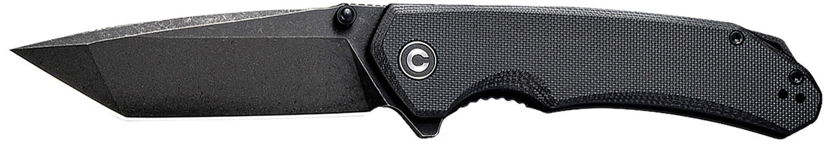 Civivi C2023C Brazen Folding Knife 3.46" Tanto D2 Steel Black Stonewashed Blade Black G10 Handle Liner Lock