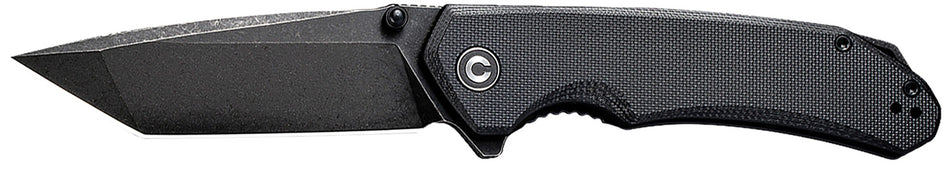 Civivi C2023C Brazen Folding Knife 3.46" Tanto D2 Steel Black Stonewashed Blade Black G10 Handle Liner Lock