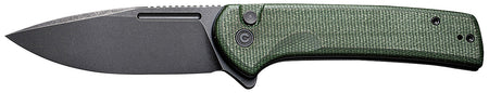 Civivi C21006-2 Conspirator Folding Knife 3.48" Nitro-V Steel Black Stonewashed Blade Green Micarta Handle Button Lock