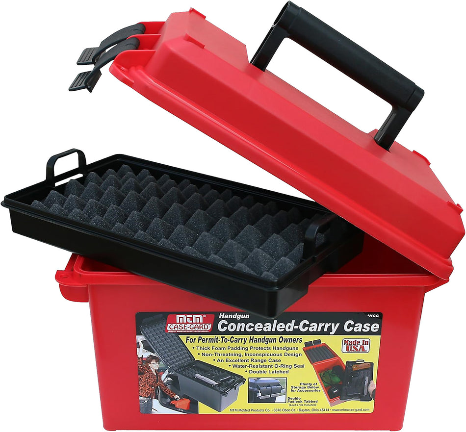 MTM Case-Gard HCC30 Red Conceal Carry Handgun Case w/ Foam Tray Holds 2 Pistols