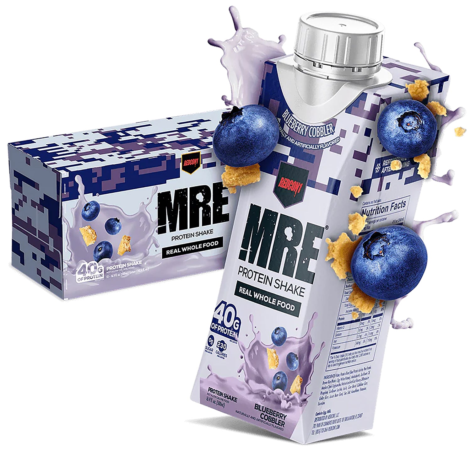 Redcon1 MRE RTD Blueberry Cobbler Protein Shake 12-Pack