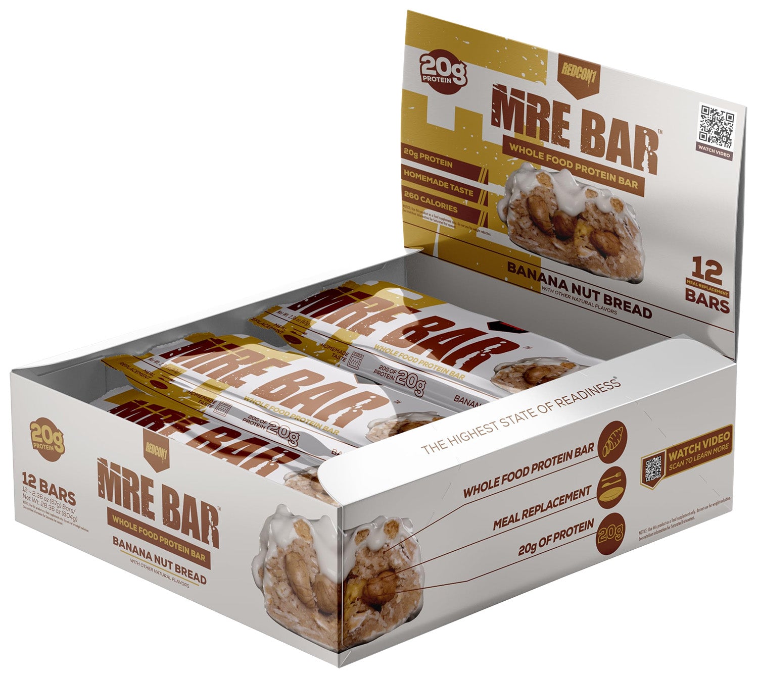Redcon1 MRE Whole Food Protein Bar Banana Nut Bread 12-Pack