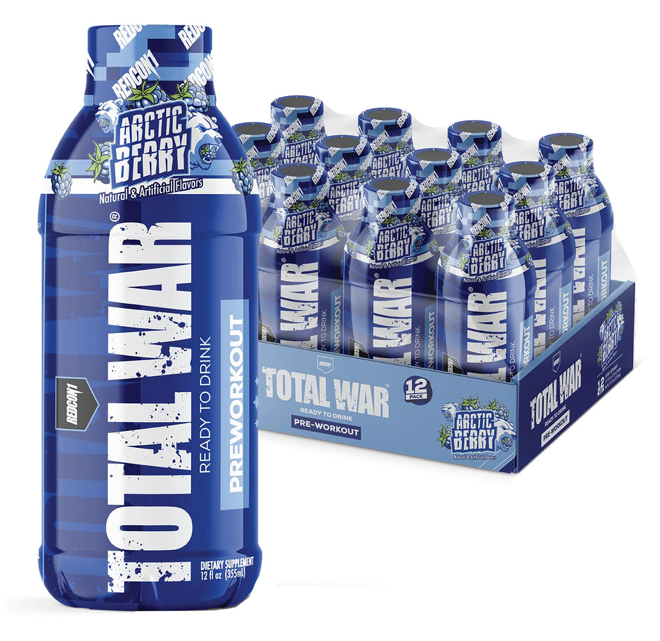 Redcon1 Total War RTD Pre-Workout Drink Arctic Berry 12-Pack
