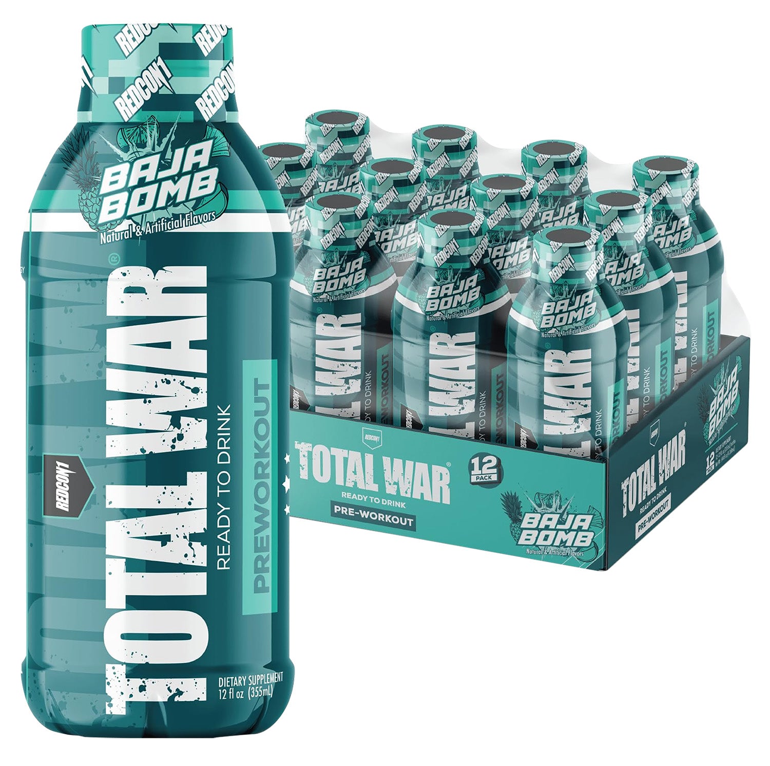 Redcon1 Total War RTD Pre-Workout Drink Baja Bomb 12-Pack
