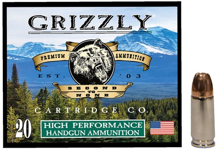 Grizzly Cartridge 9mm Luger / Parabellum Handgun Ammo Hollow Point Jacketed Hollow Point JHP 124 grain 