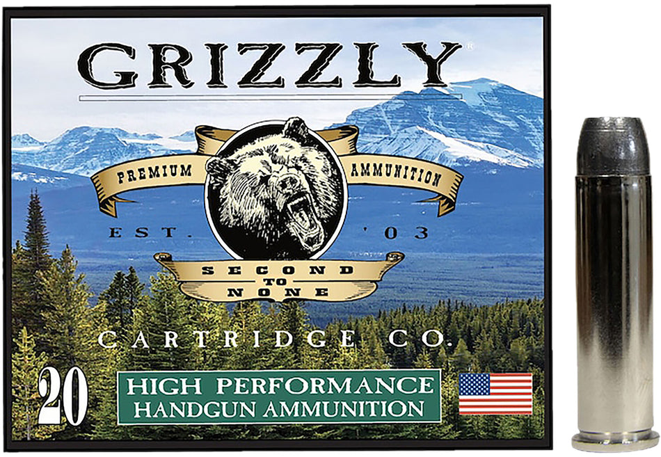 Grizzly Cartridge .357 Magnum Handgun Ammo  Wide Flat Nose Gas Checked Solid 180 grain 