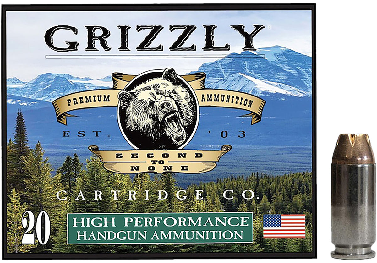 Grizzly Cartridge .40 S&W Handgun Ammo Hollow Point Jacketed Hollow Point JHP 180 grain 