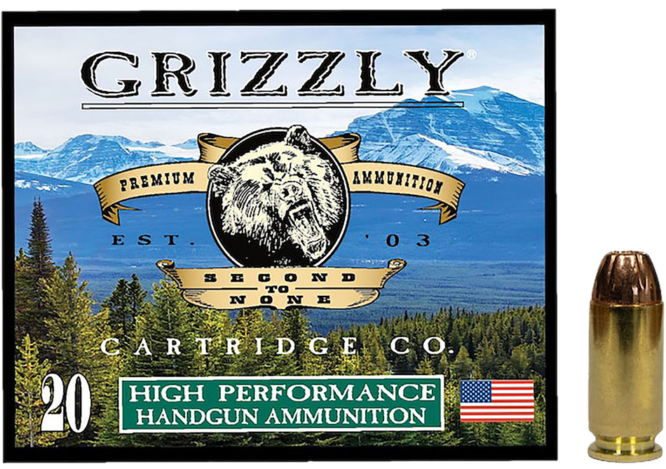 Grizzly Cartridge .40 S&W Handgun Ammo Hollow Point Jacketed Hollow Point JHP 200 grain 