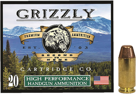 Grizzly Cartridge .40 S&W Handgun Ammo  Full Metal Jacket Flat Point FMJ 200 grain 
