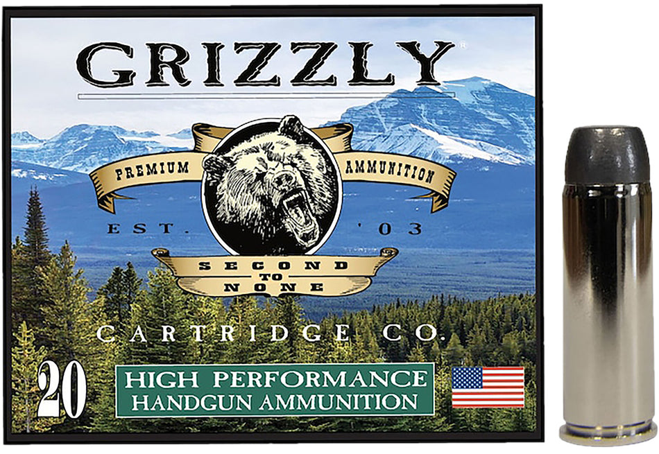 Grizzly Cartridge .45 Long Colt Handgun Ammo  Flat Nose FMJ 265 grain 