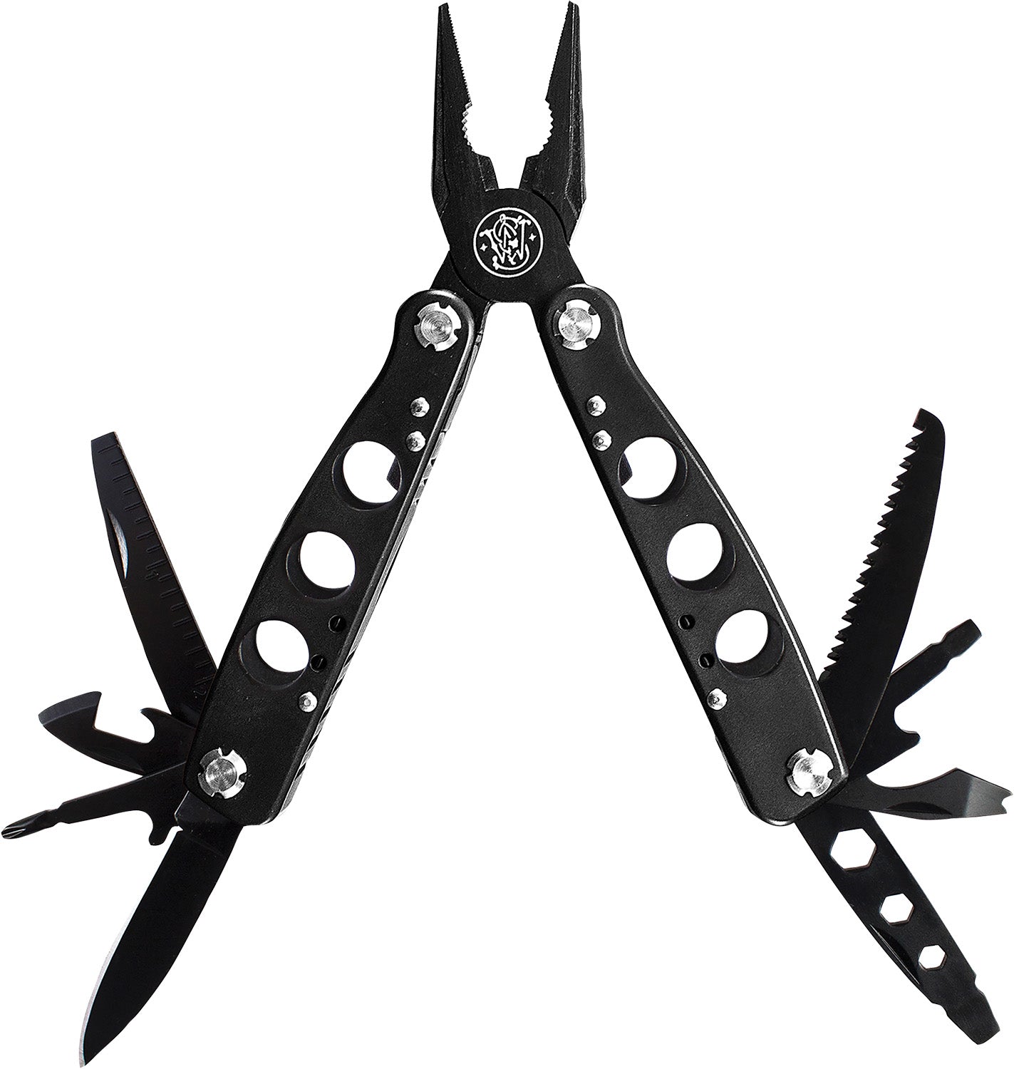 S&W Knives SWMT1CP Multi-Tool 6.50" Black with Pliers Blade File Screwdrivers and Carrying Case