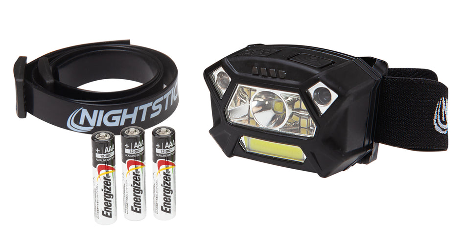 Nightstick NSP-4400B Black 320 Lumen Dual-Light Headlamp with Motion-Activated Sensor Clip-On/Strap