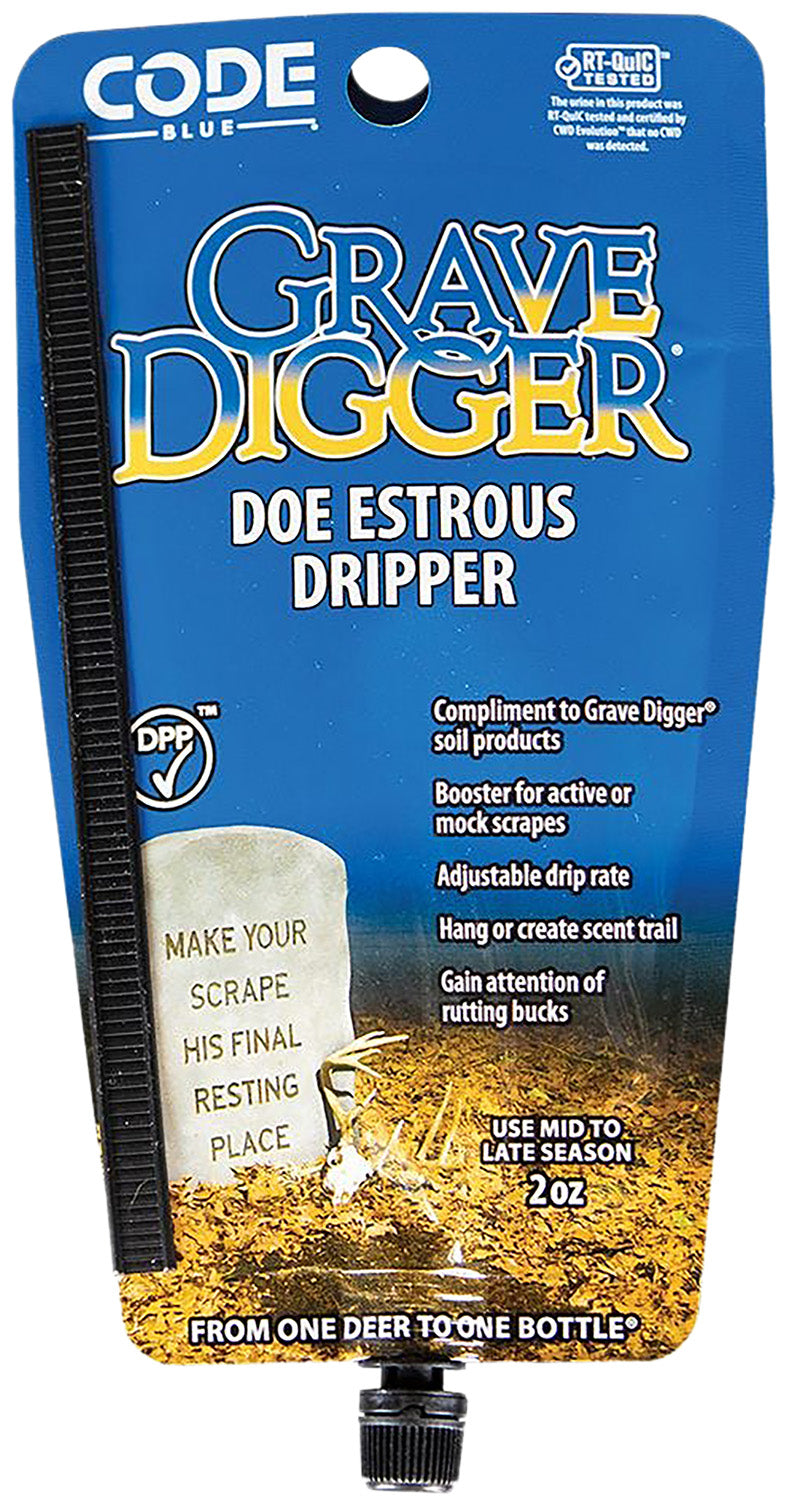 Code Blue Grave Digger Doe Estrous Deer Attractant Dripper 2 oz