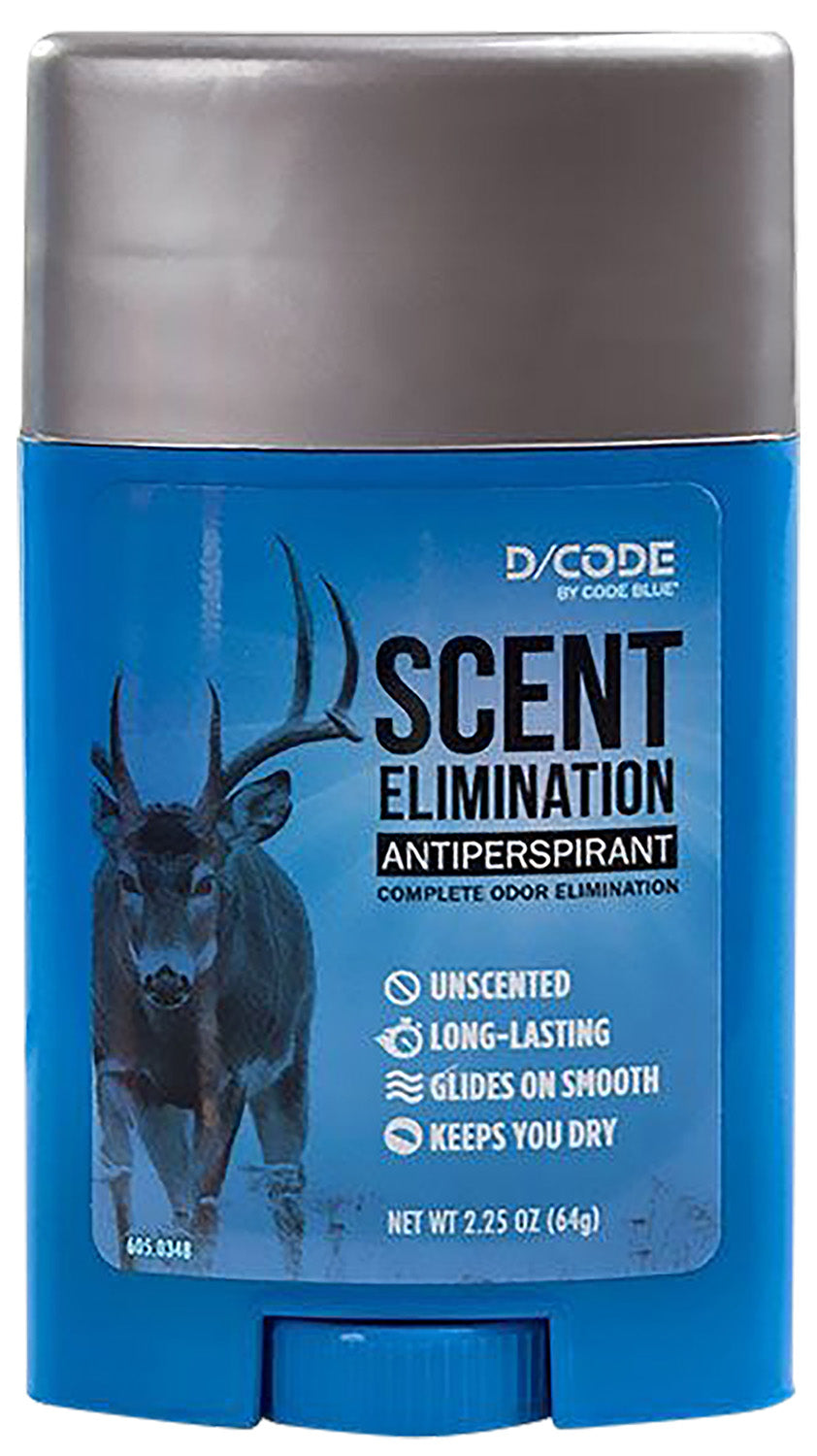Code Blue Unscented Hunting Antiperspirant Scent Eliminator Stick 2.25 oz