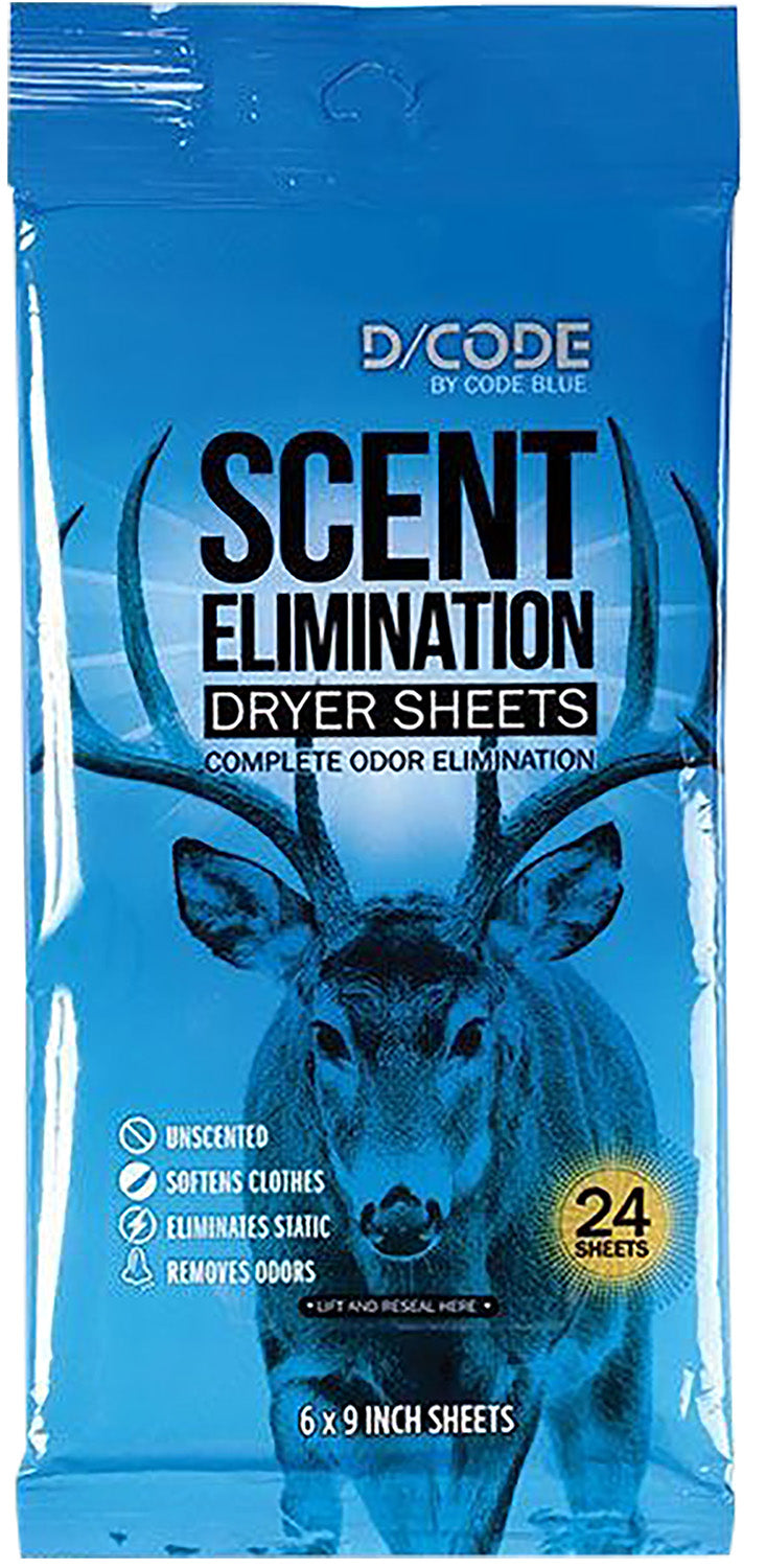 Code Blue Scent Elimination Unscented Dryer Sheets 24 Sheets OA1319