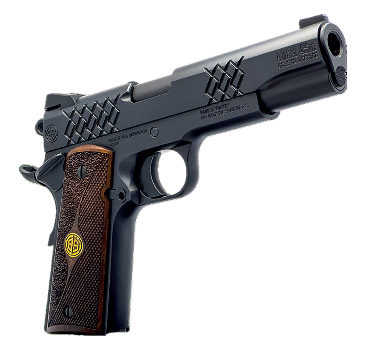 Dickinson DKSN45BM 1911 Adam Full Size .45 ACP Pistol, 8+1 Capacity, 5" Matte Black Barrel, Wood Grips
