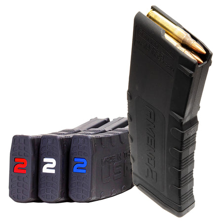 Amend2 3PACK556BLK30 MOD-2 30-Round 5.56 NATO AR-15 Magazine Red White Blue
